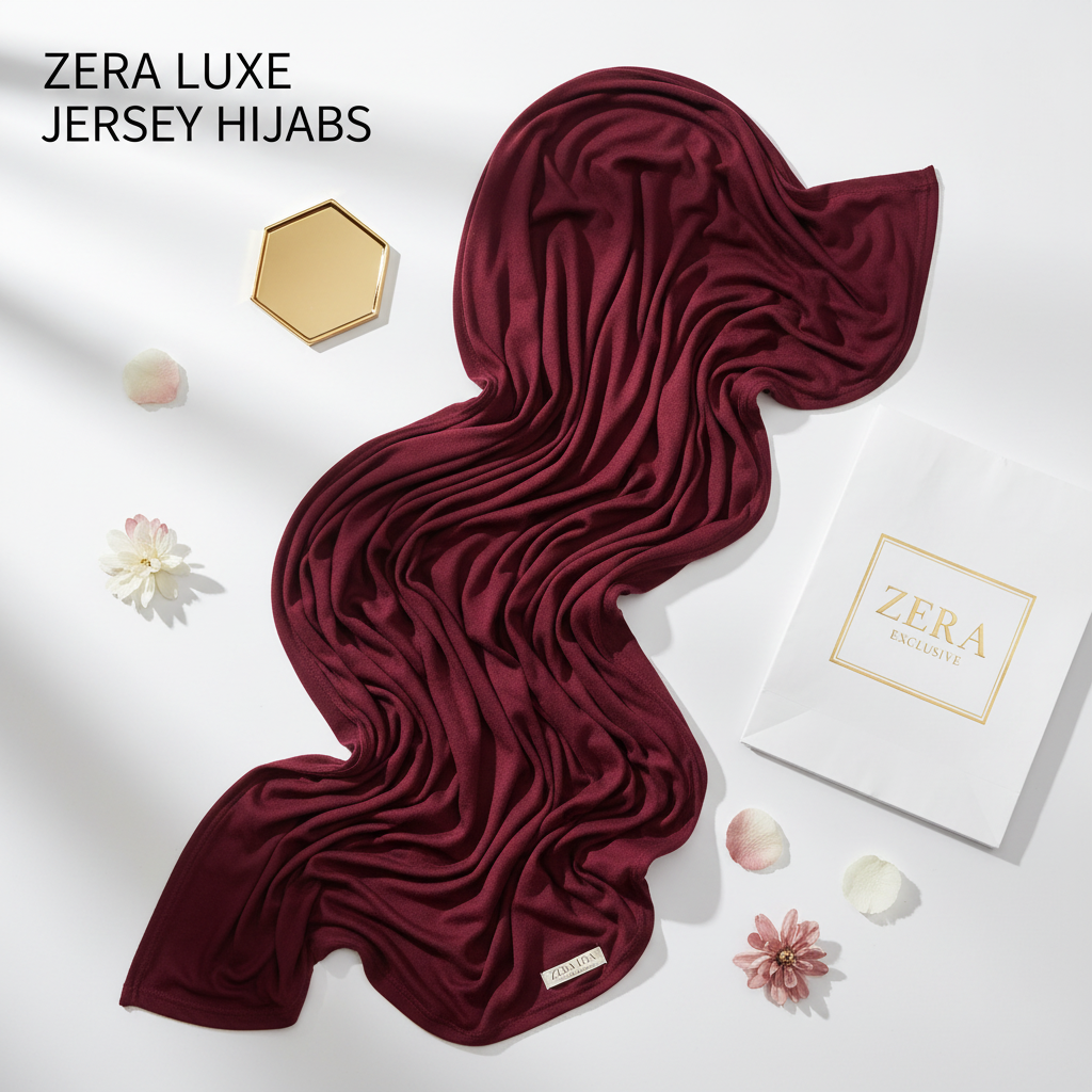 Burgundy Jersey Hijab - Color #35020e