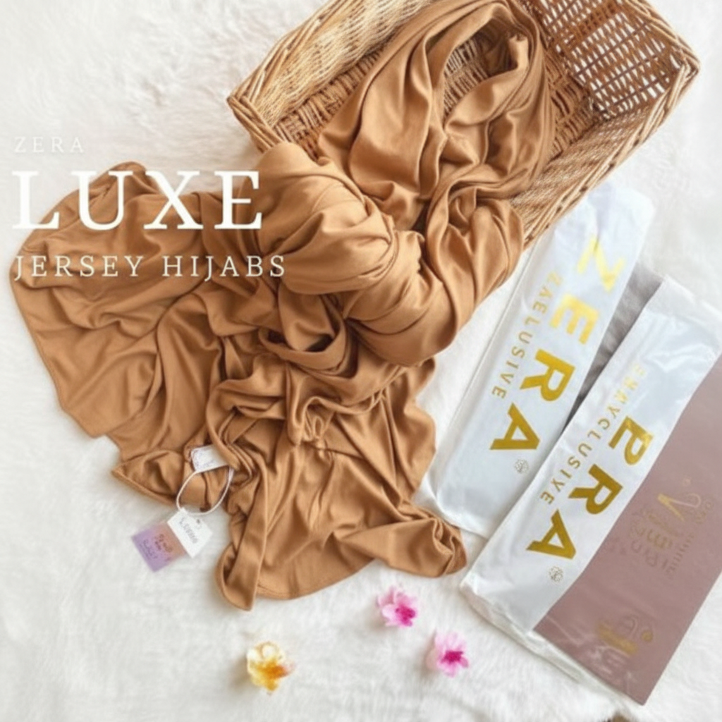 Camel Jersey Hijab - Zera Luxe Collection