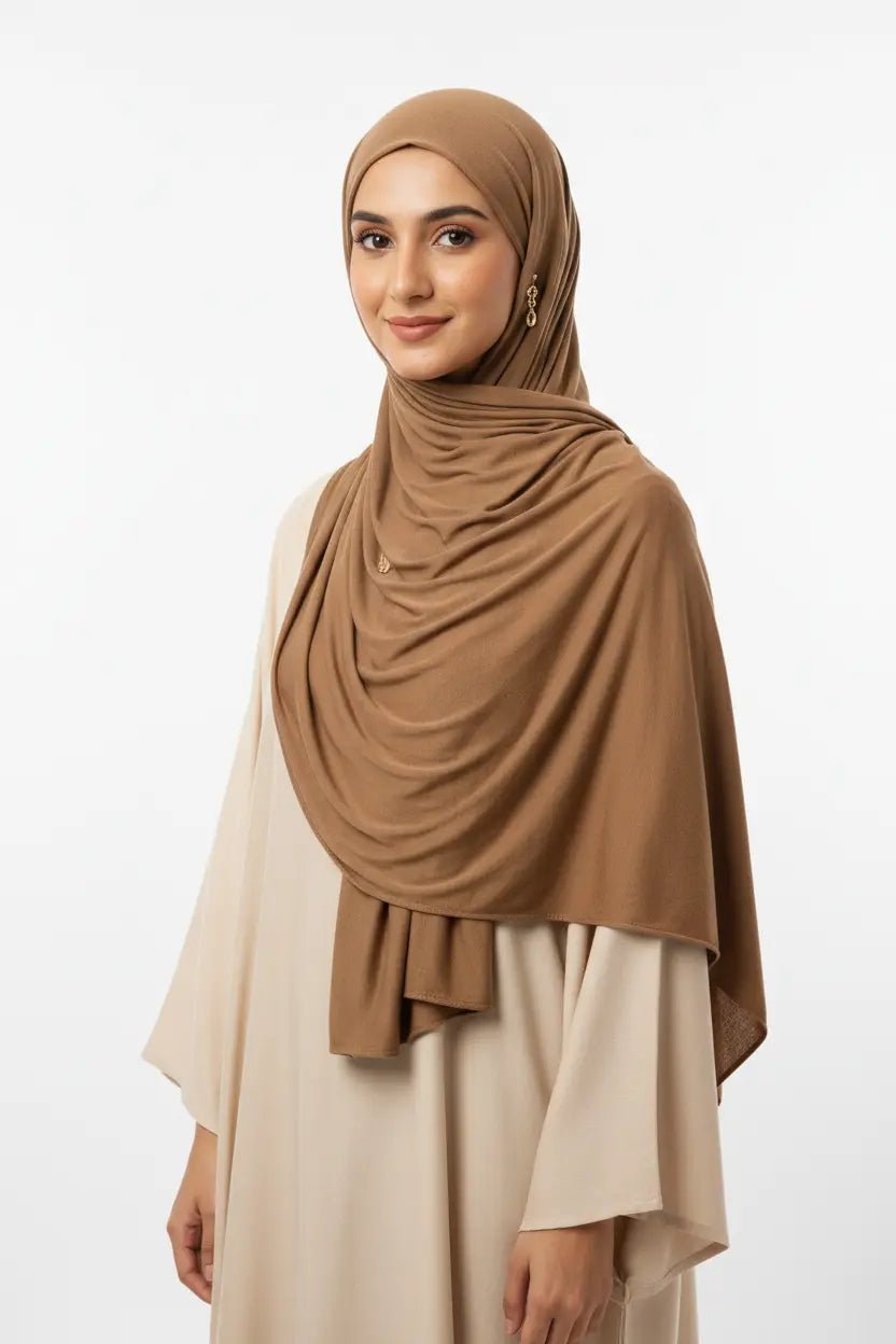 Cotton Crinkle Hijab - Premium - Deep Brown - Tuhfa