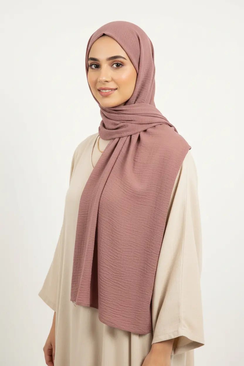 Cotton Crinkle Hijab - Premium - Marsala - Tuhfa