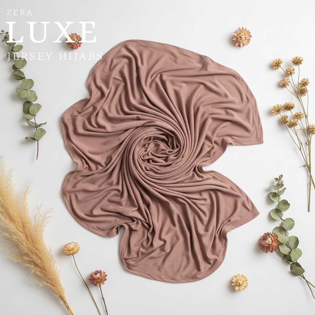 Dusty Brown Jersey Hijab - Alternative styling