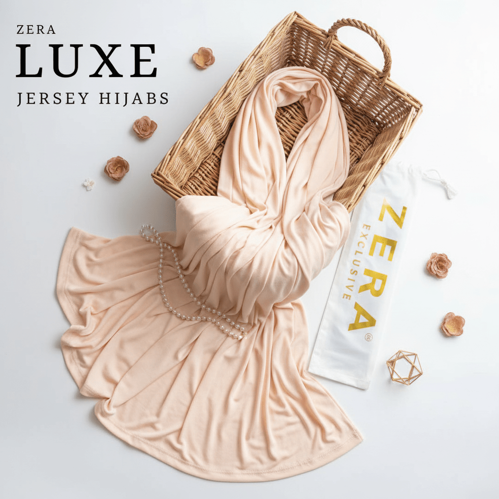 Jersey Hijab - Light Peach - Zera Luxe - Tuhfa