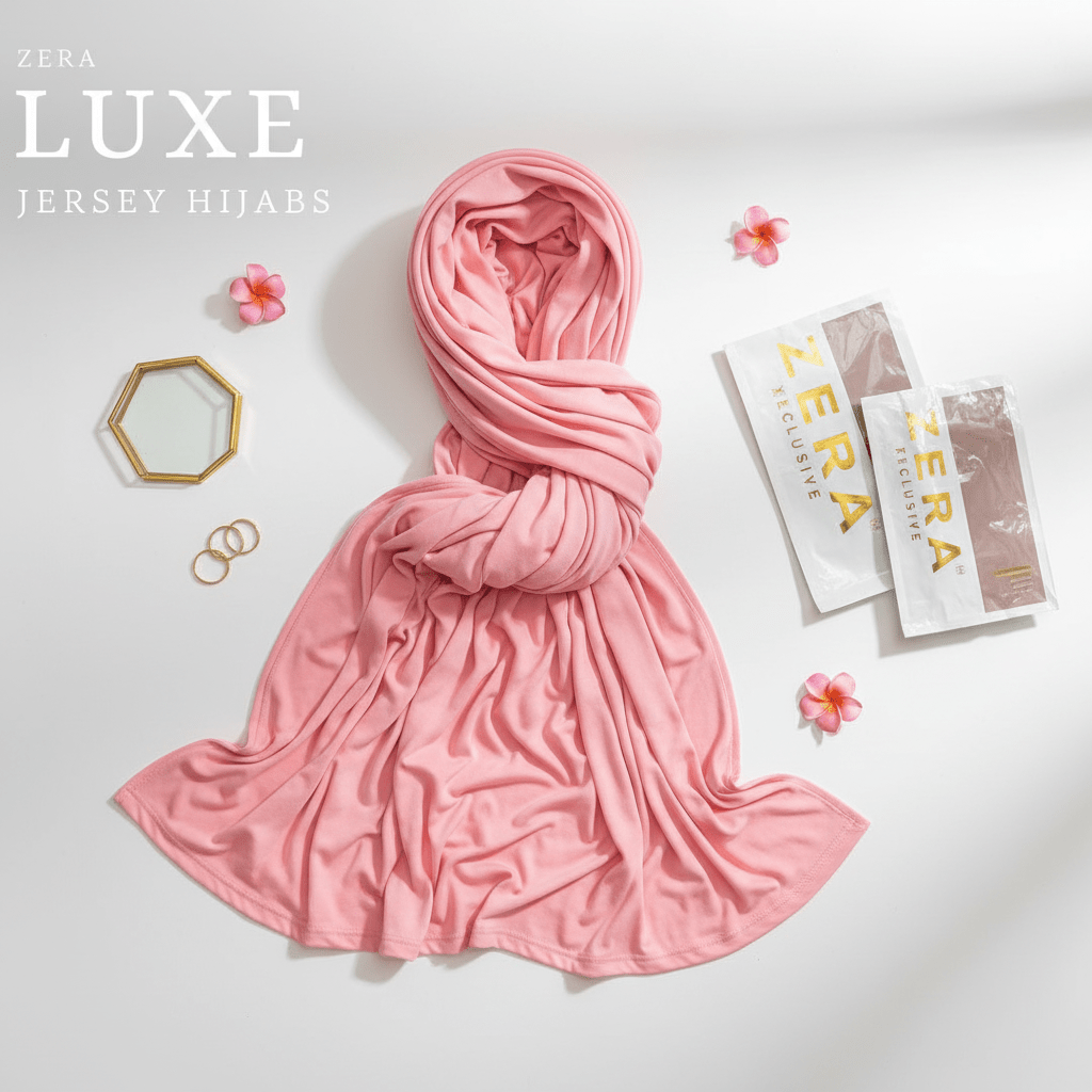 Jersey Hijab - Pink - Zera Luxe - Tuhfa
