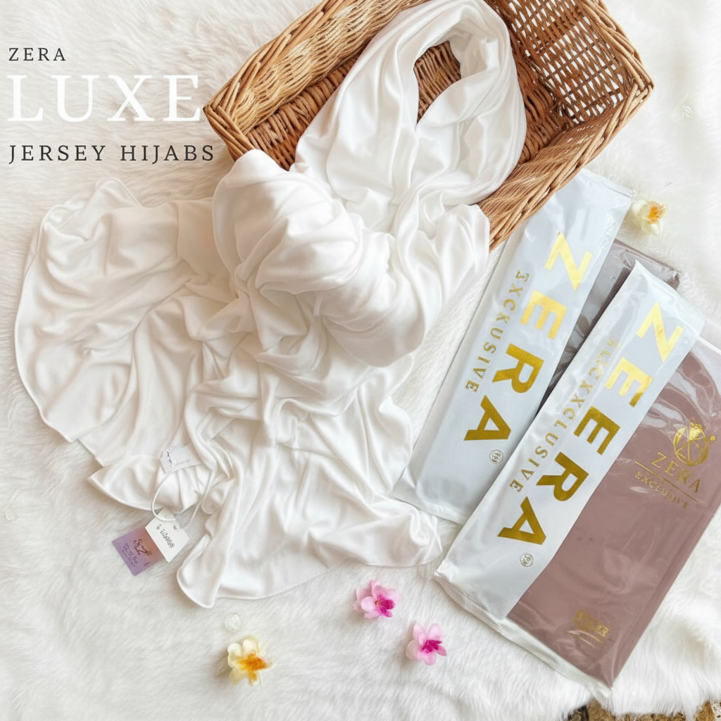 Milk White Jersey Hijab - Zera Luxe Collection