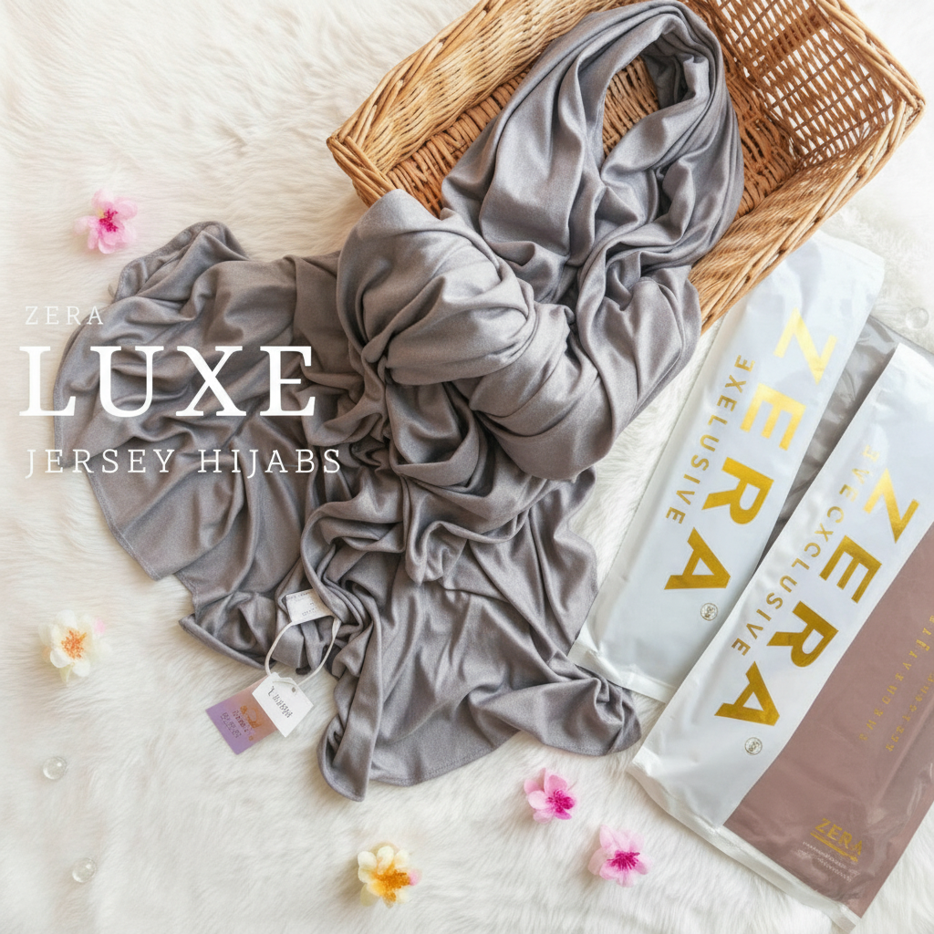 Silver Grey Jersey Hijab - Zera Luxe Collection