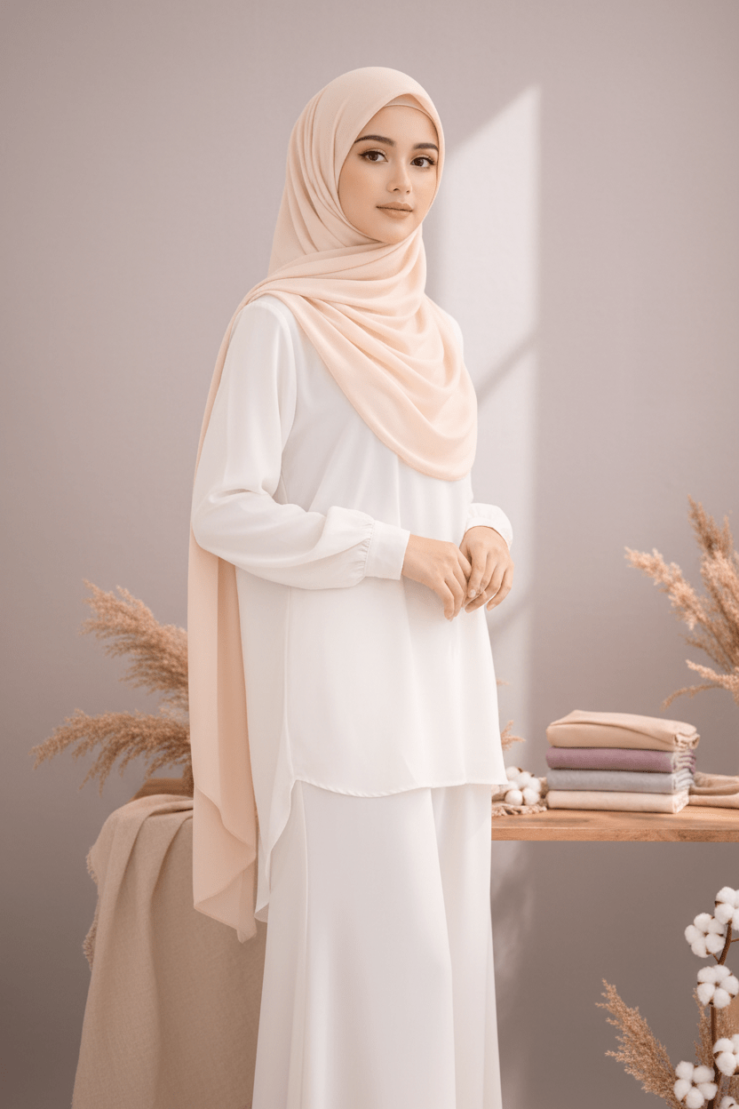 Turkey Modal Cotton Hijab - Ivory Sand - Tuhfa