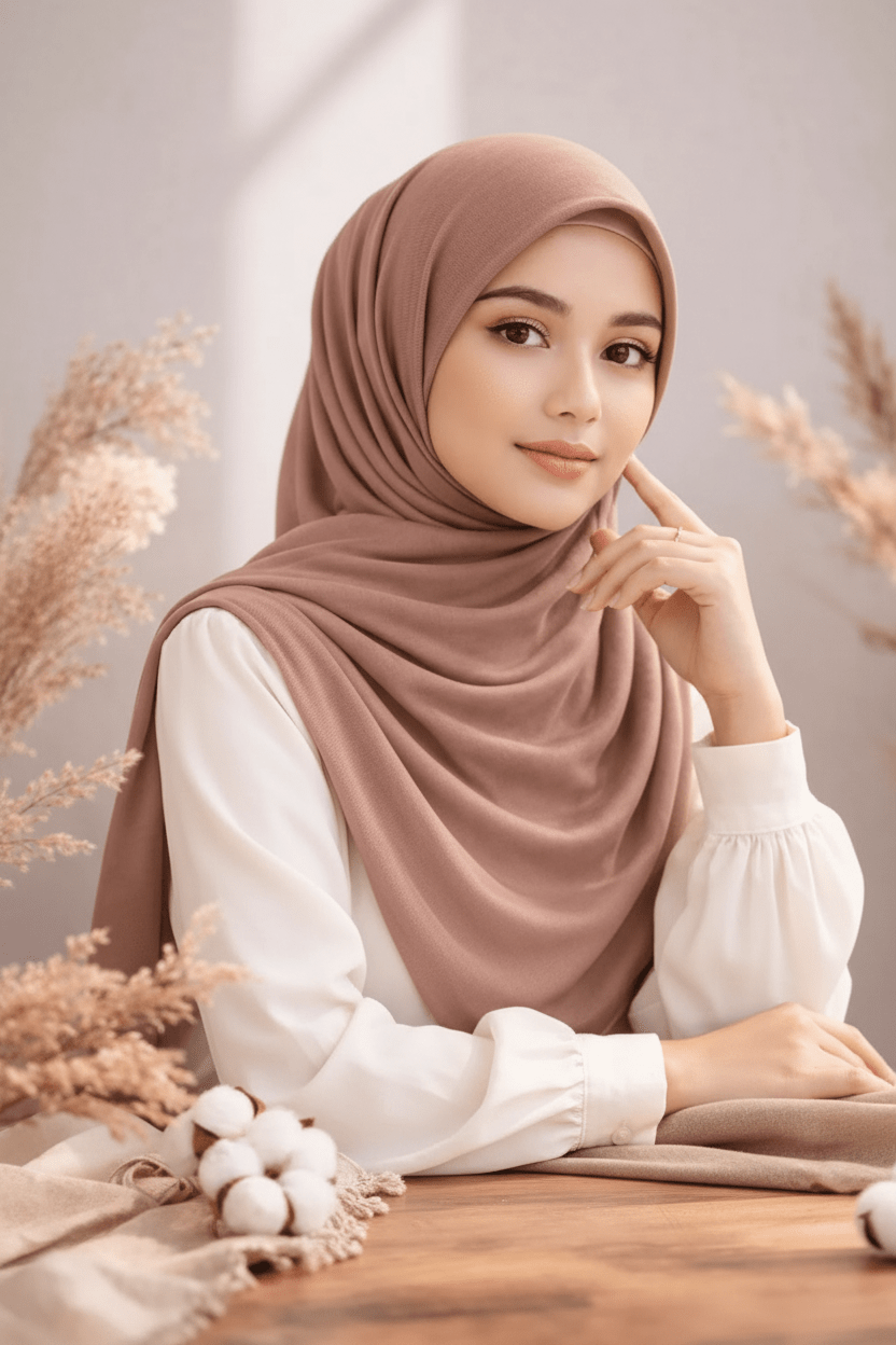 Turkey Modal Cotton Hijab - Mink Nude - Tuhfa
