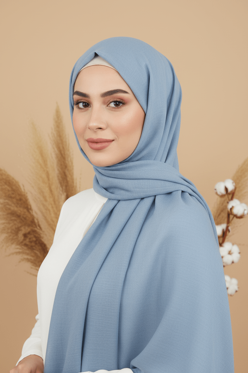 Turkey Modal Cotton Hijab - Powder Blue - Tuhfa