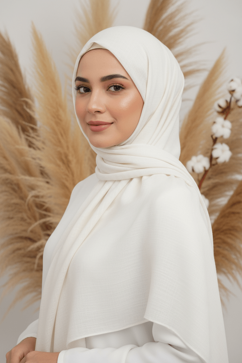 Turkey Modal Cotton Hijab - Pure Pearl White - Tuhfa