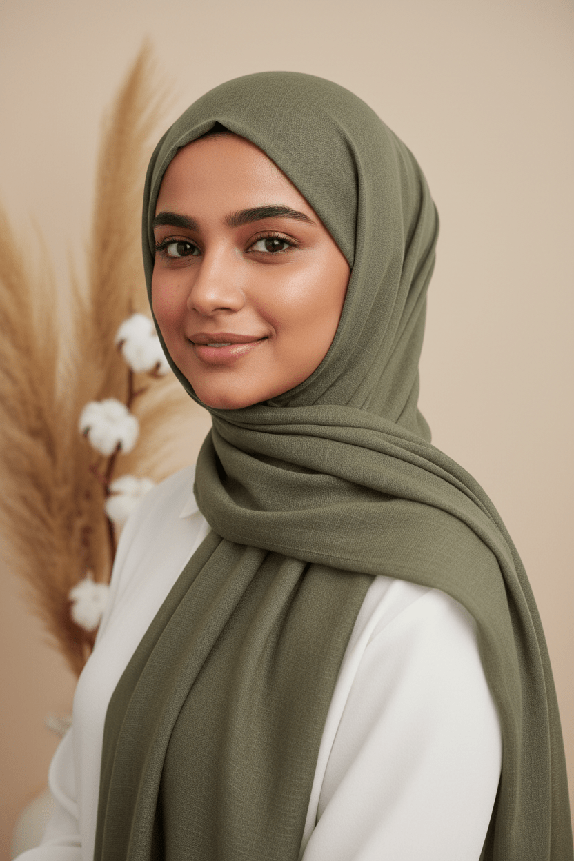 Turkey Modal Cotton Hijab - Sage Olive - Tuhfa