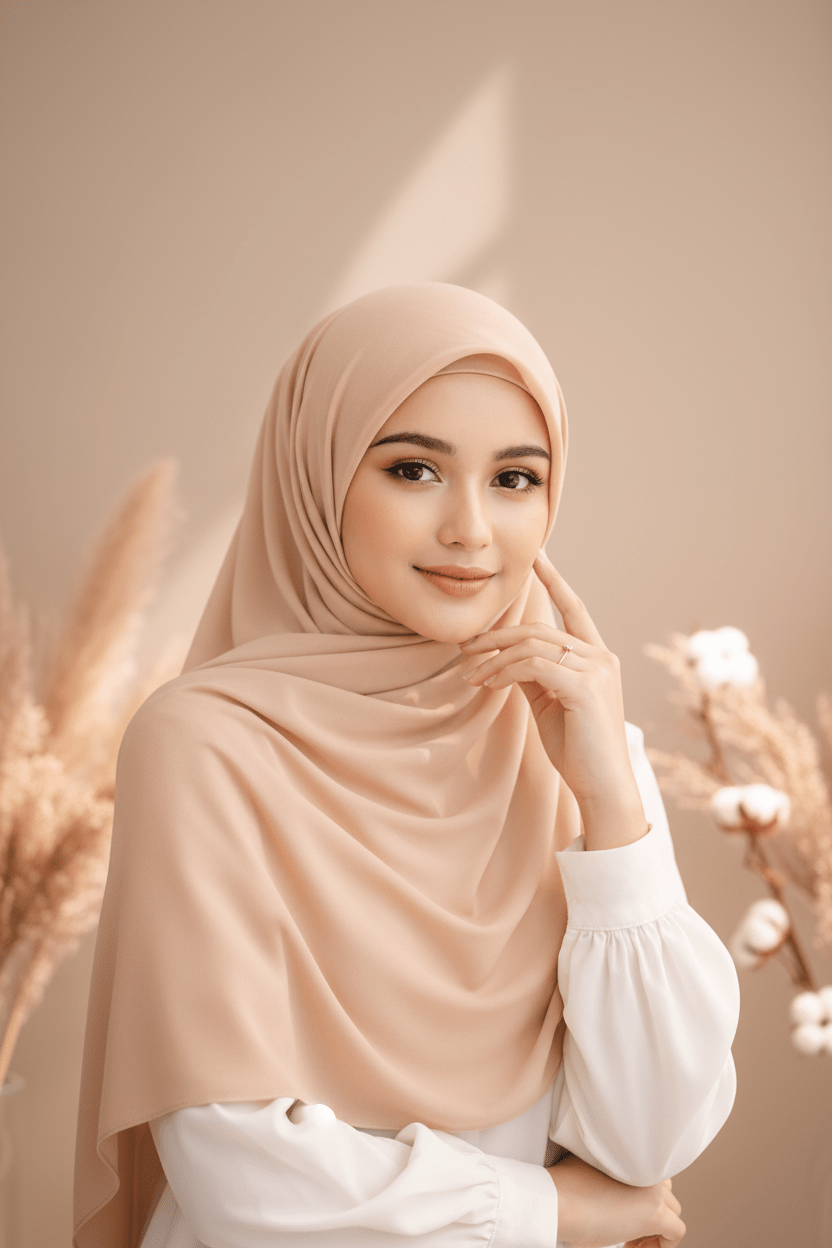 Turkey Modal Cotton Hijab - Soft Champage - Tuhfa