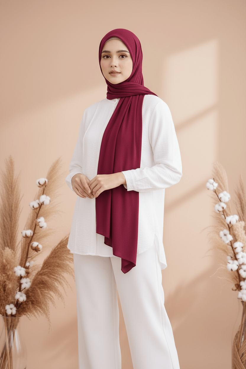 Turkey Modal Cotton Hijab - Wine Berry - Tuhfa